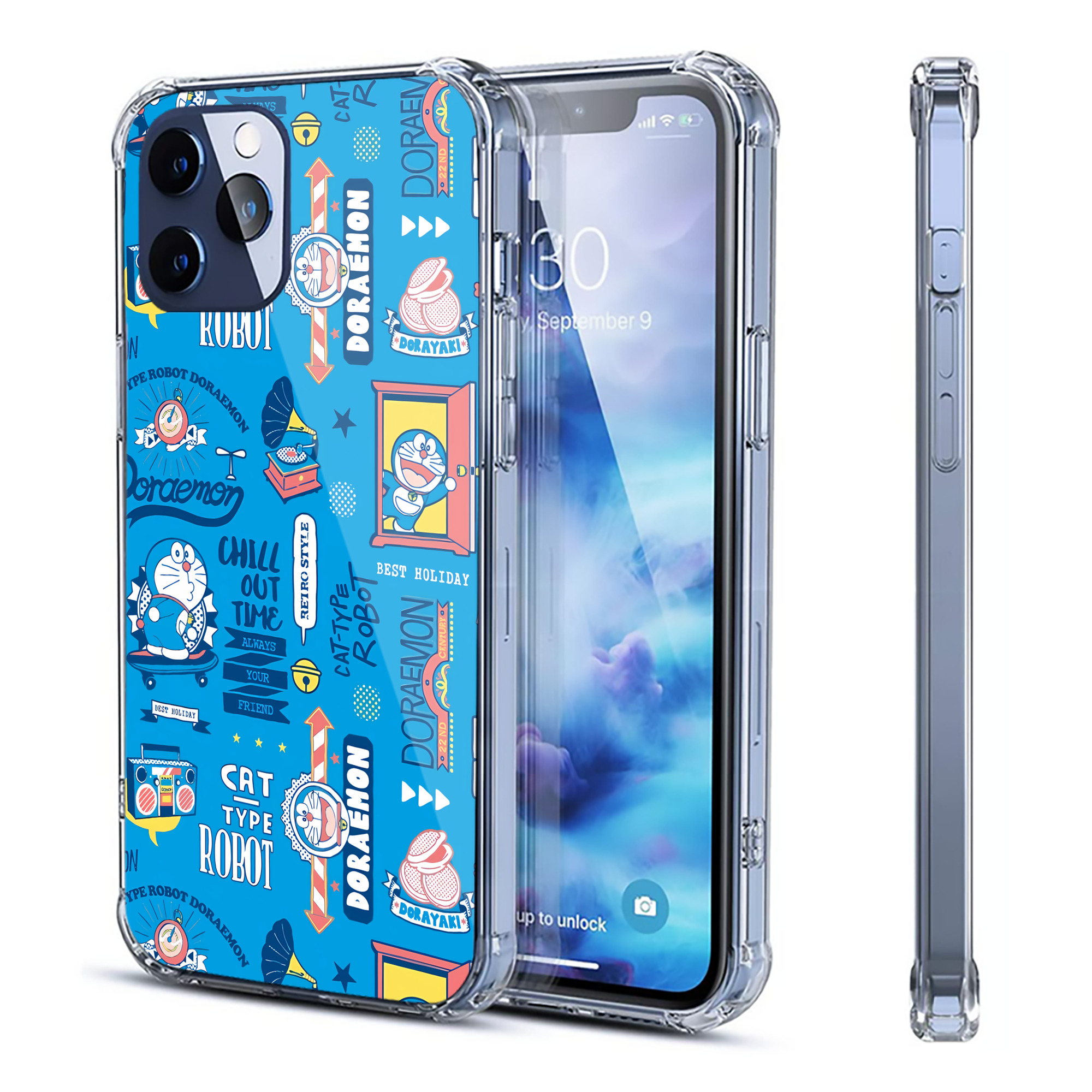 （画像用） ドラえもん Doraemon 【iPhone 12シリーズ対応】透明スマホケース（クリアソフトケース）